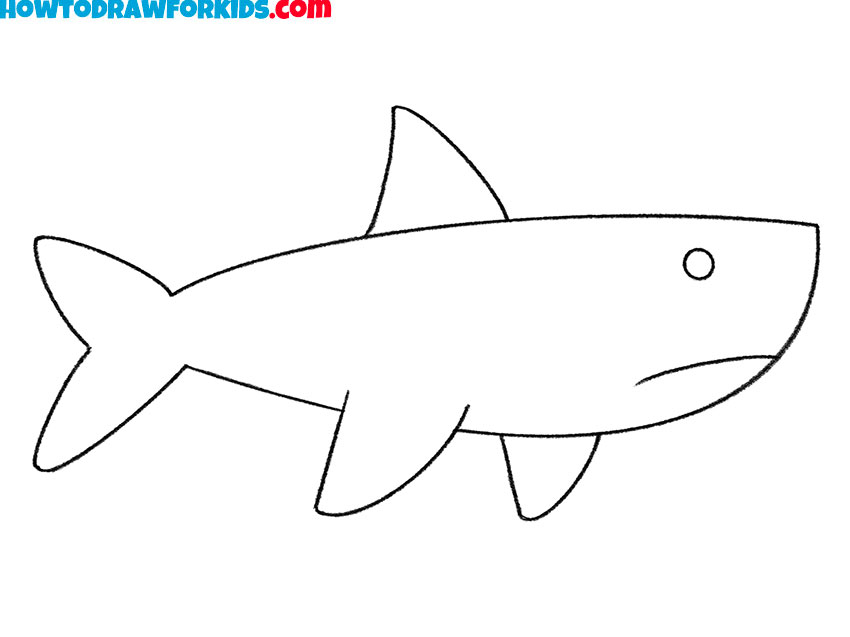 how to draw a shark step by step easy