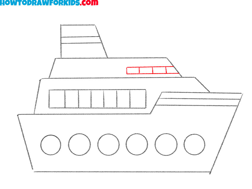 how to draw a ship step by step easy
