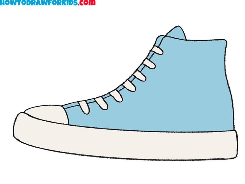 how to draw a shoe for kids step by step