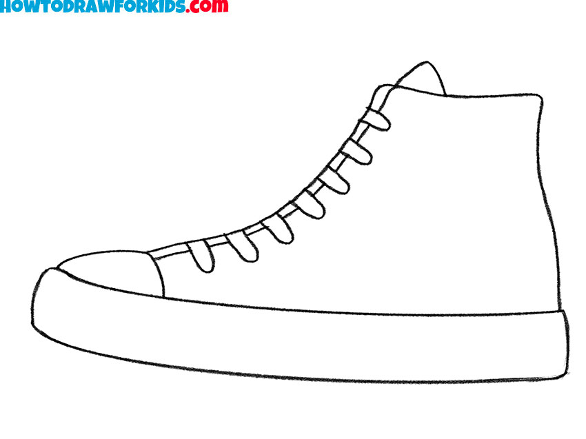 how to draw a shoe step by step easy