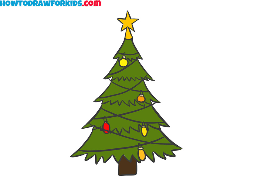 how to draw a simple christmas tree