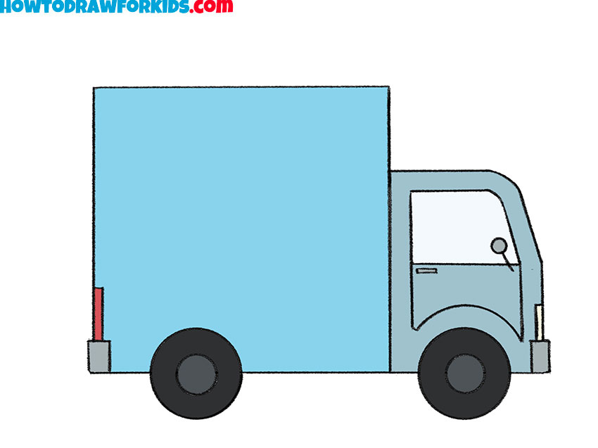 how to draw a truck for kids step by step