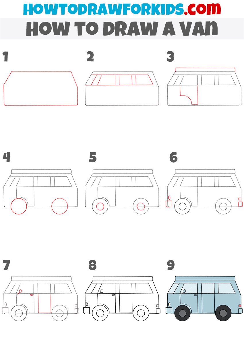 how to draw a rv step by step