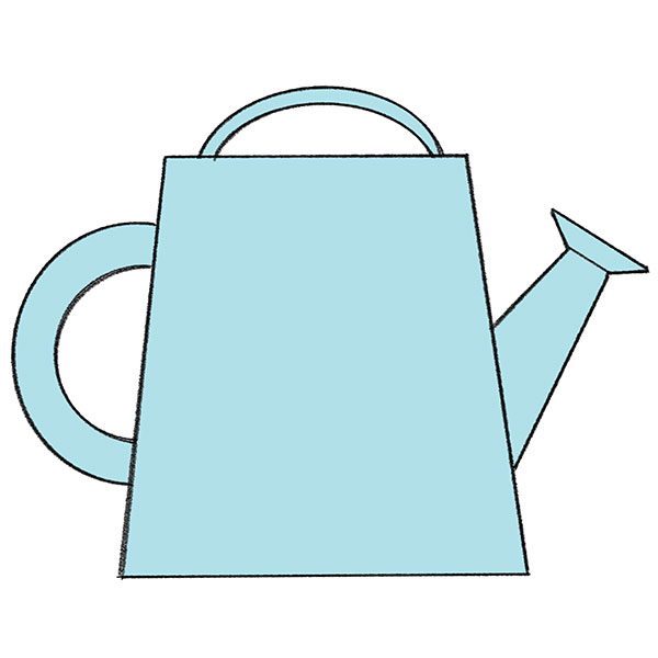 how to draw a watering can for kids