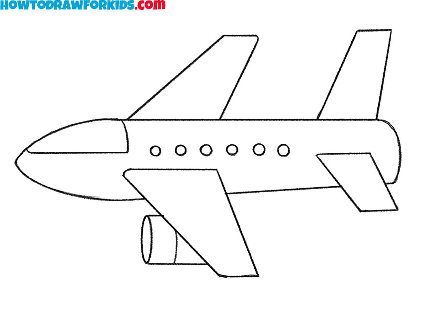 how to draw an airplane step by step easy