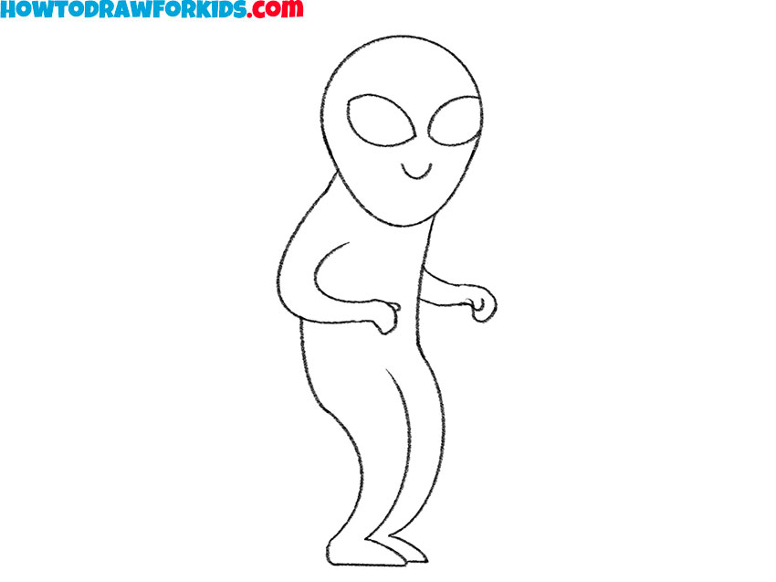 how to draw an alien step by step easy