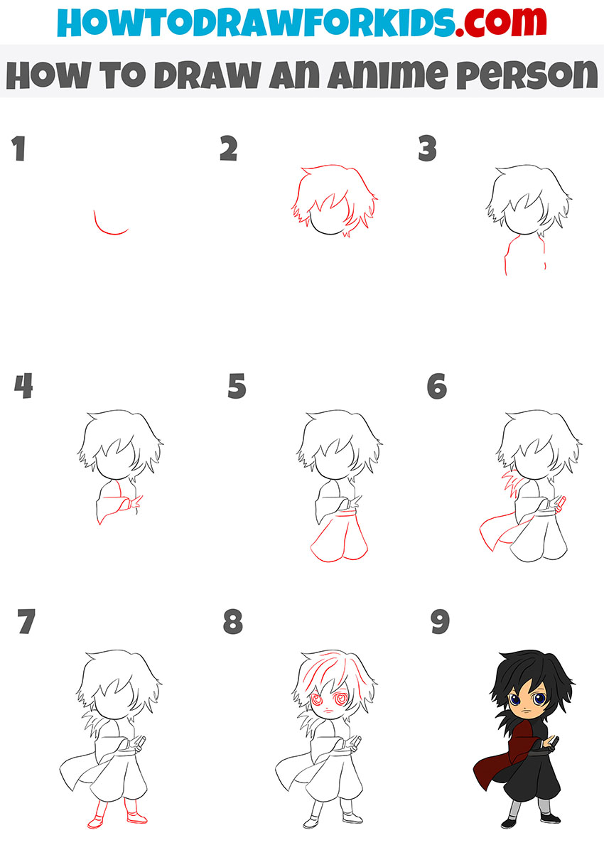 How to Draw an Anime Person - Easy Drawing Tutorial For Kids