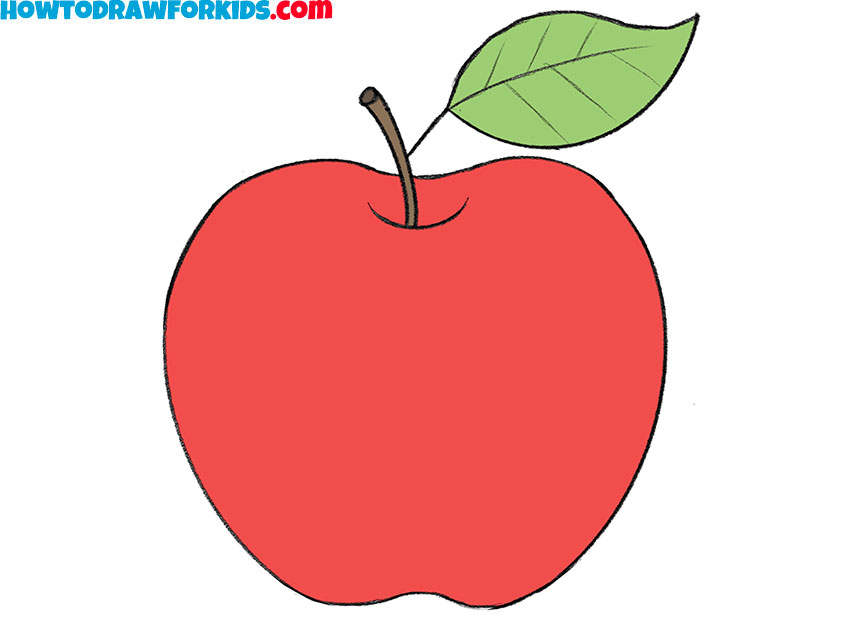 How To Draw An Apple For Kids Step by Step Drawing Guide by Dawn   DragoArt