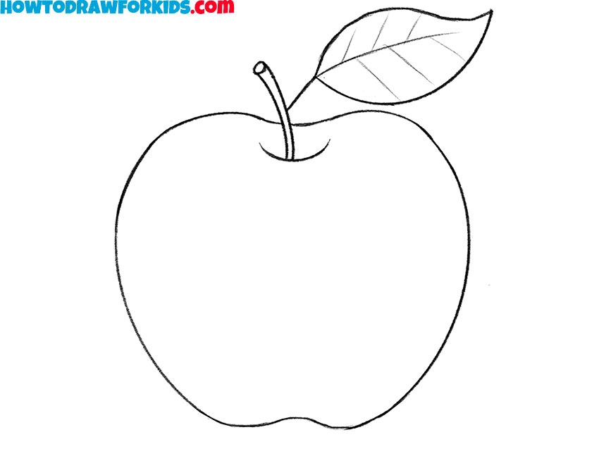 how to draw an apple step by step easy