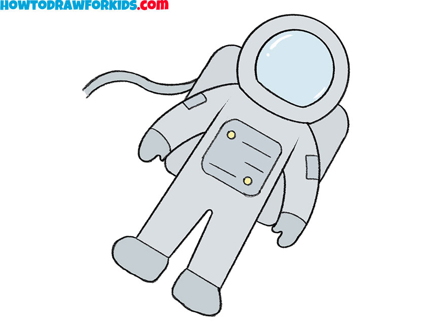 how to draw an astronaut for kids step by step