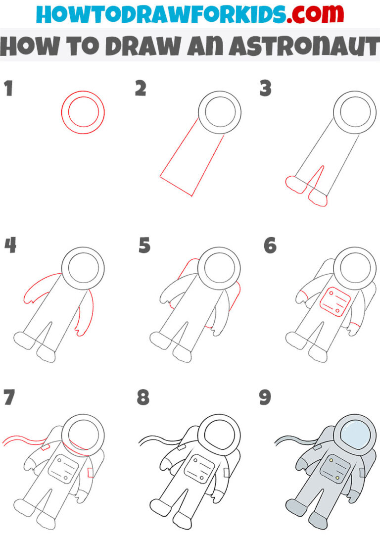 How to Draw an Astronaut - Easy Drawing Tutorial For Kids