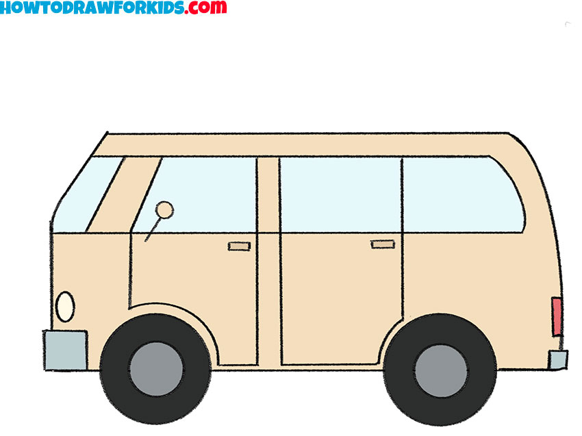 how to draw an easy van for kids step by step