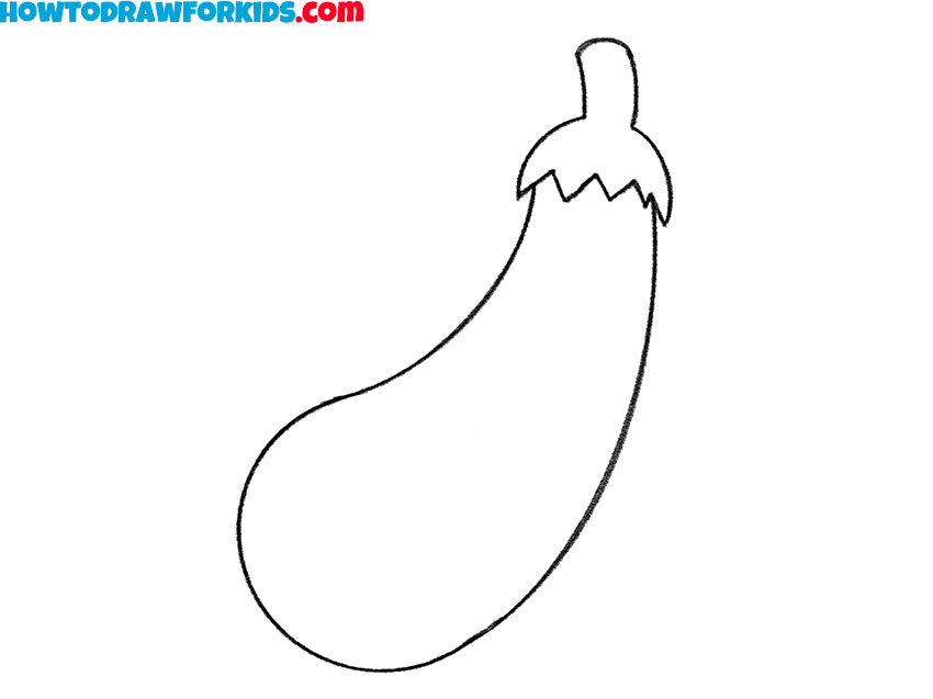 how to draw an eggplant easy for kids