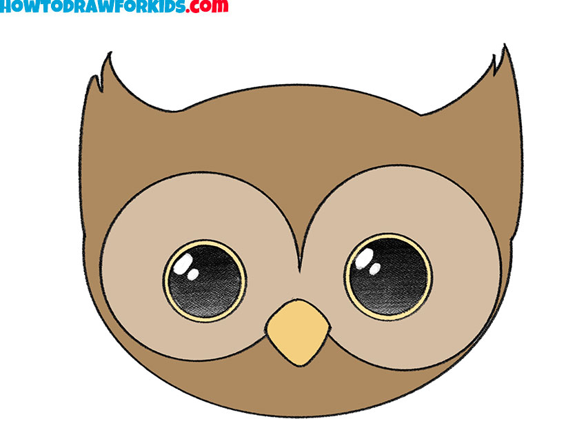 how to draw an owl for kids step by step