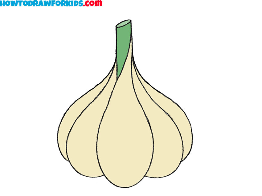 how to draw garlic for kids easy