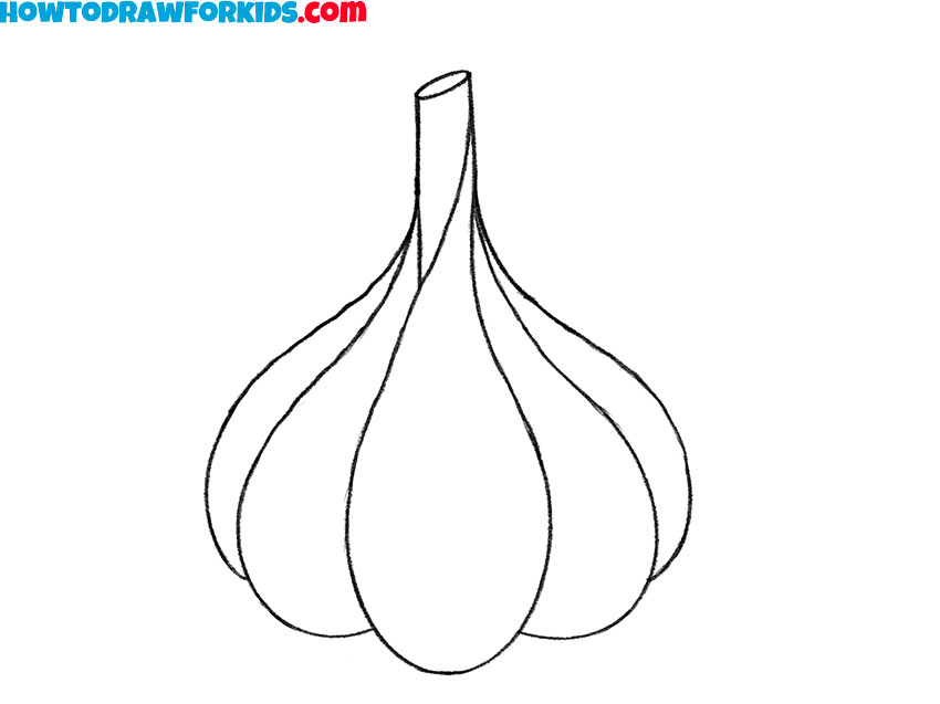 how to draw garlic for kids step by step