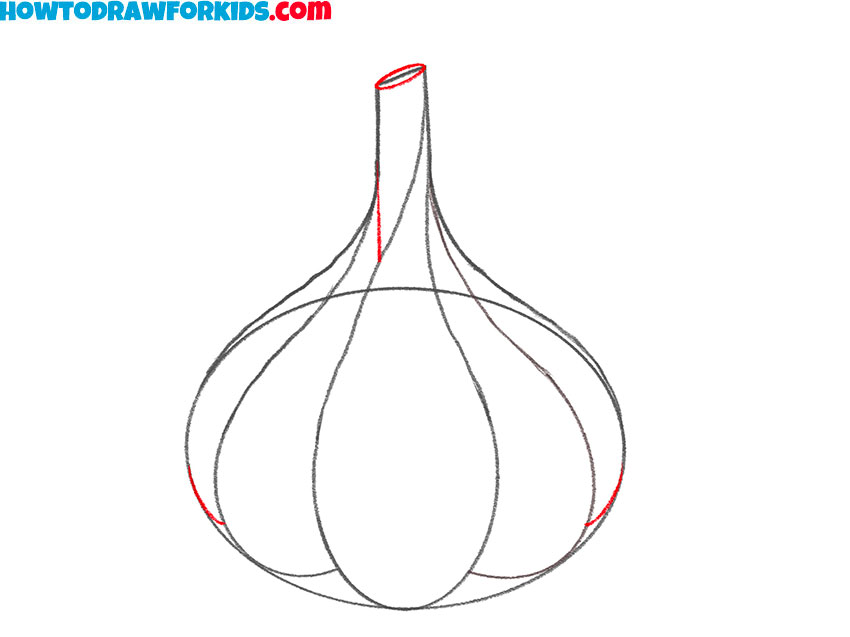 how to draw garlic step by step easy