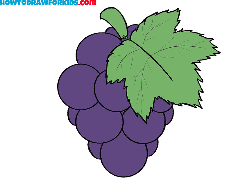 how to draw grapes for kids step by step