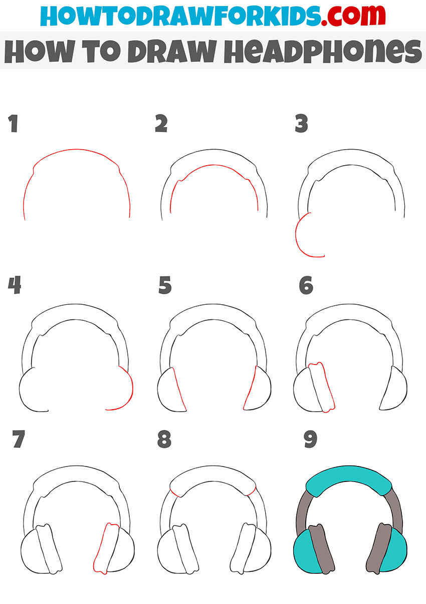 How to Draw Headphones Easy Drawing Tutorial For Kids