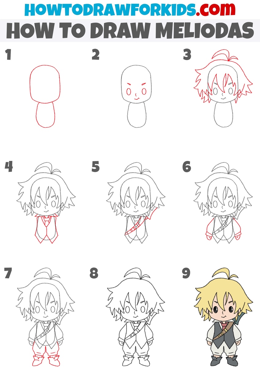 How to draw Meliodas step by step