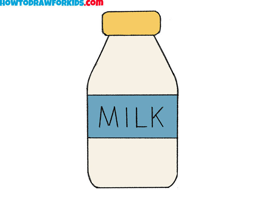 how to draw milk step by step easy