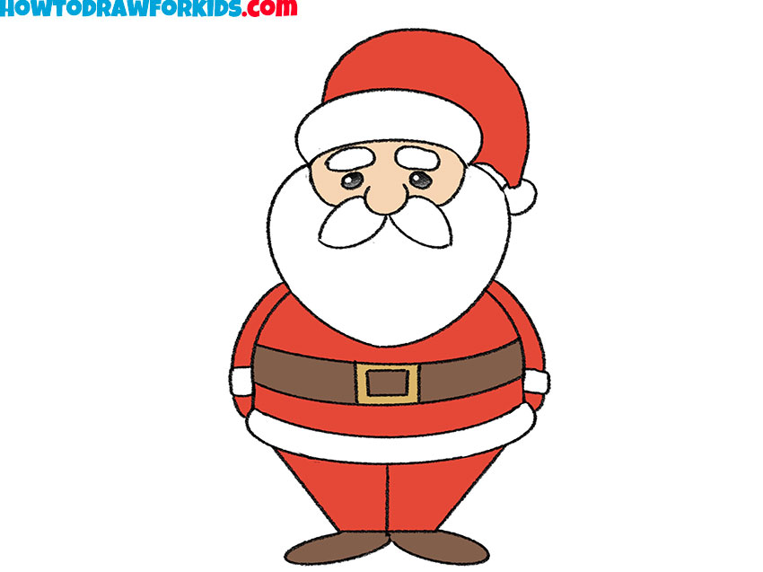 how to draw santa for kids step by step