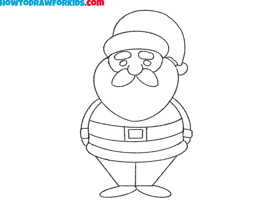 how to draw santa step by step easy