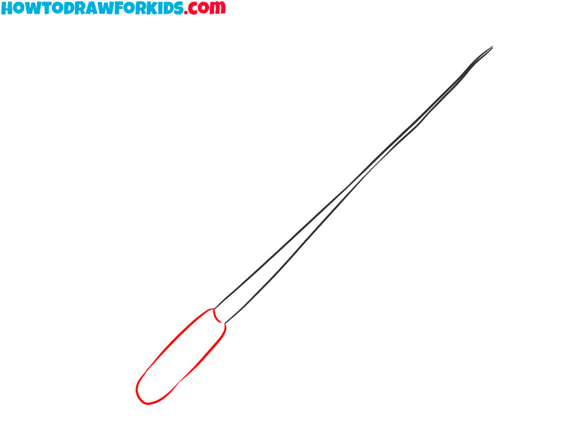 how to draw a fishing pole easy