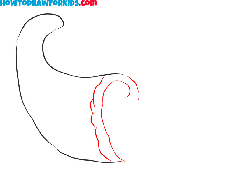 how to draw a simple cornucopia