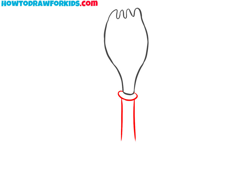 how to draw forky step by step easy