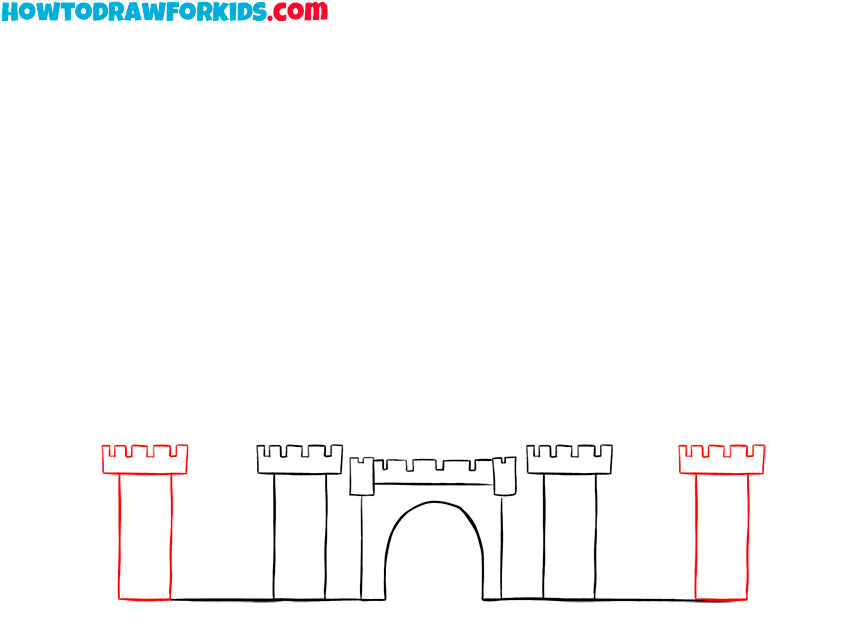 easy way to draw the disney castle