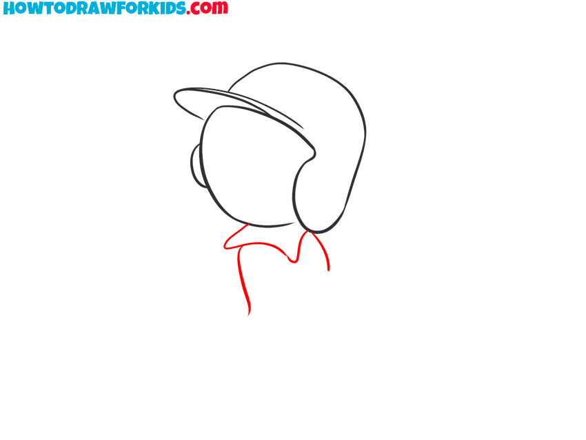how to draw a simple baseball player for kids