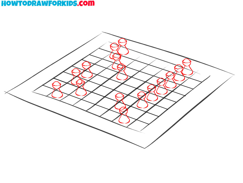 how to draw chess pieces easy