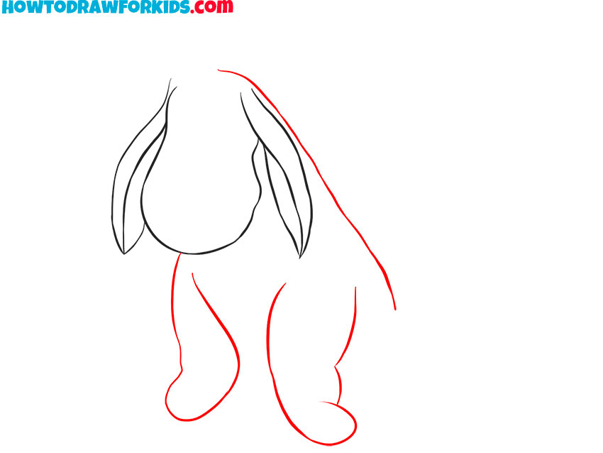 how to draw eeyore sitting down