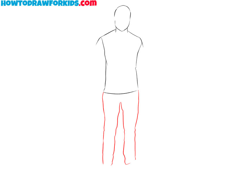 how to draw a person standing up step by step