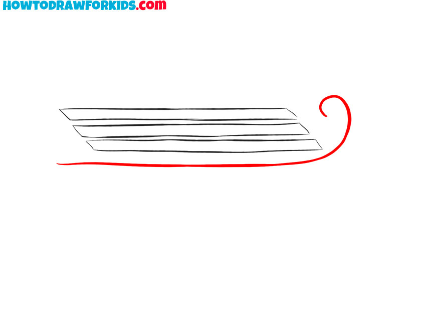 how to draw a sledge for beginners