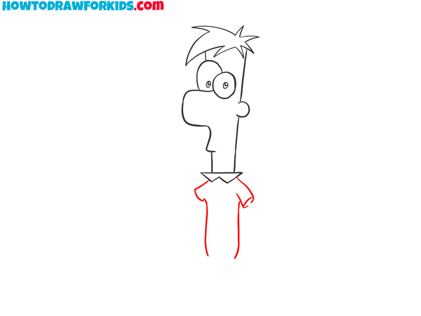 how to draw ferb simple