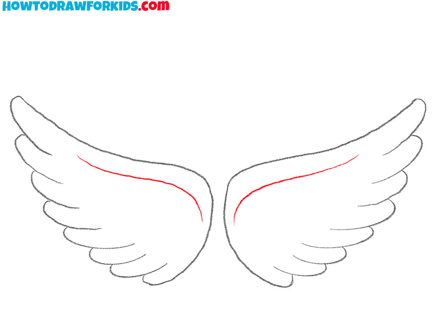 bird wings drawing easy