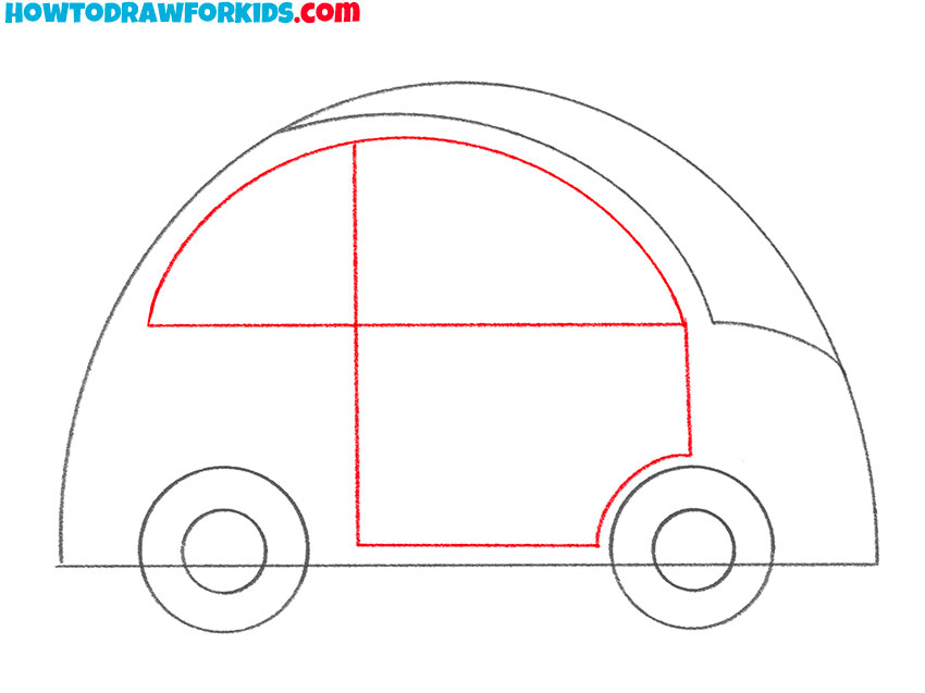 cartoon car drawing step by step