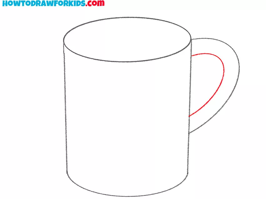 drawing the handle of the mug