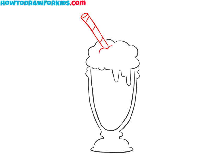 how to draw a cute milkshake step by step