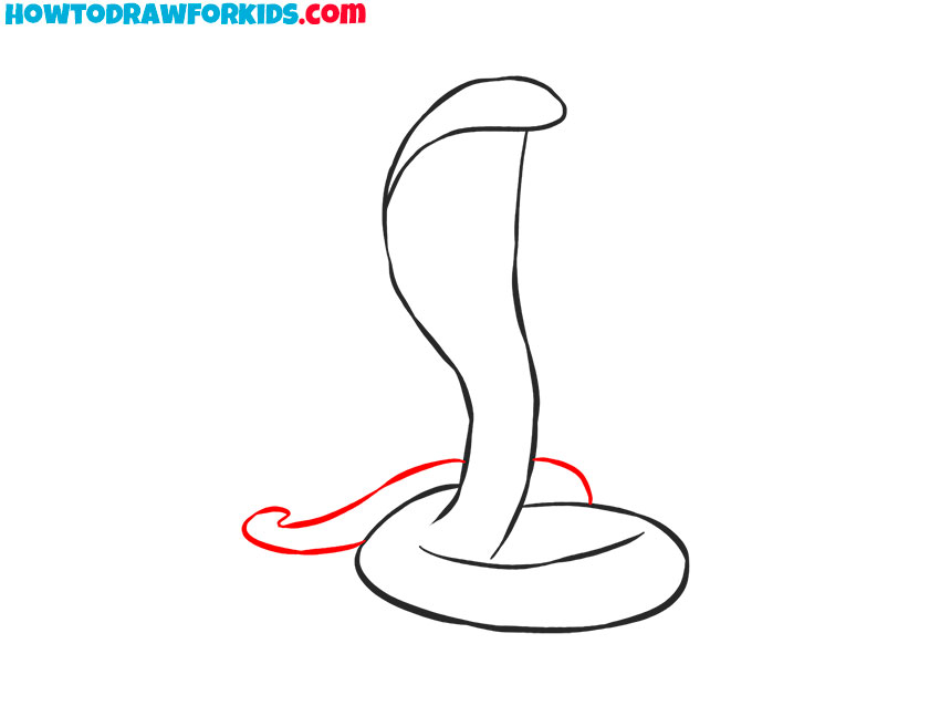 how to draw a king cobra snake