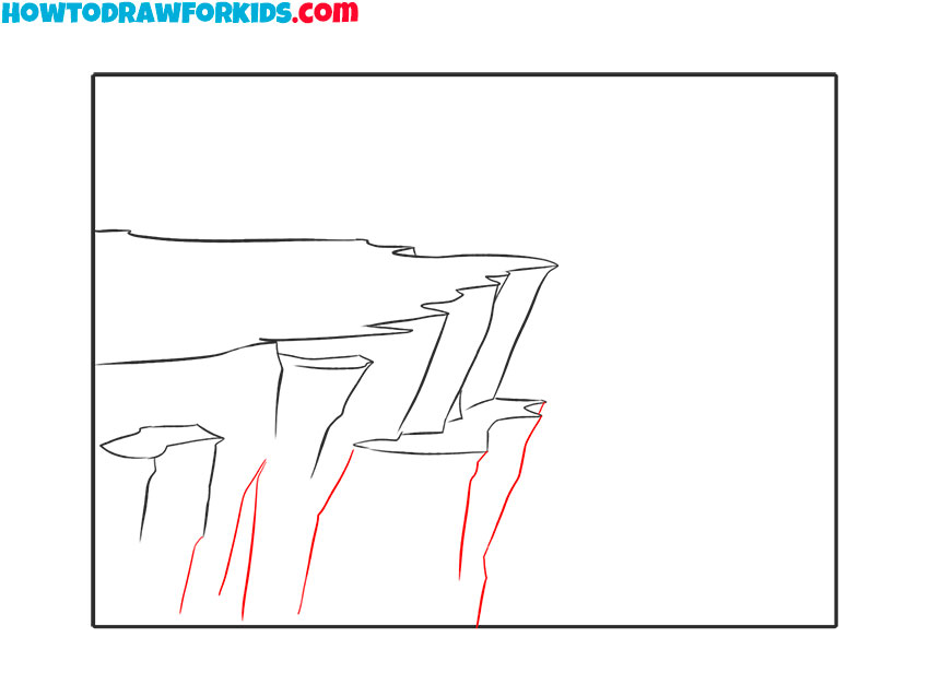 how to draw a mountain cliff