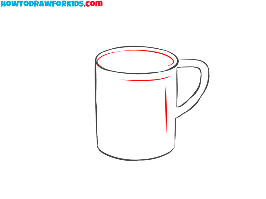 how to draw a red mug