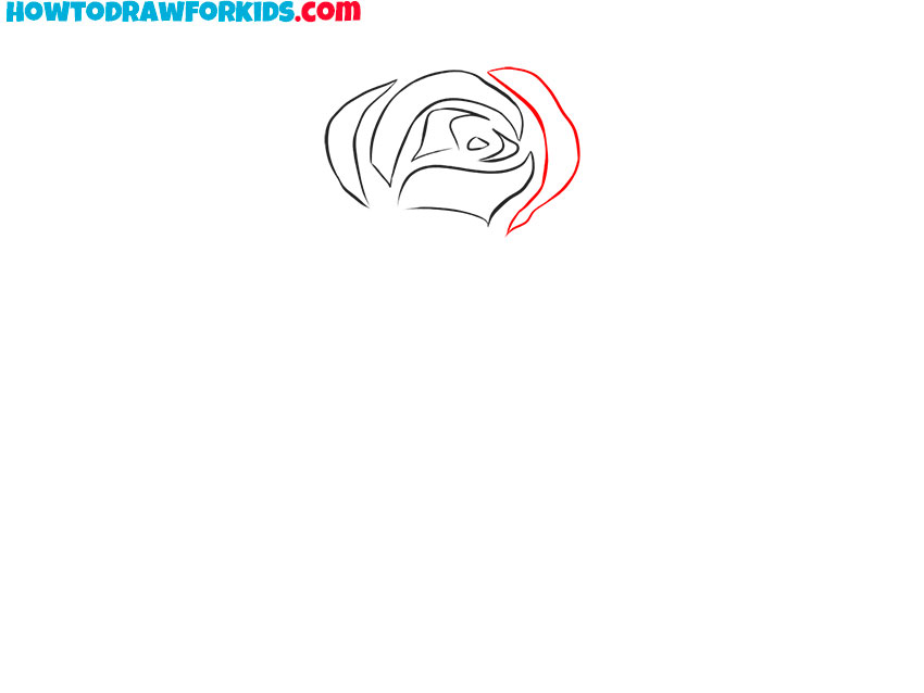 how to draw a simple rose easy