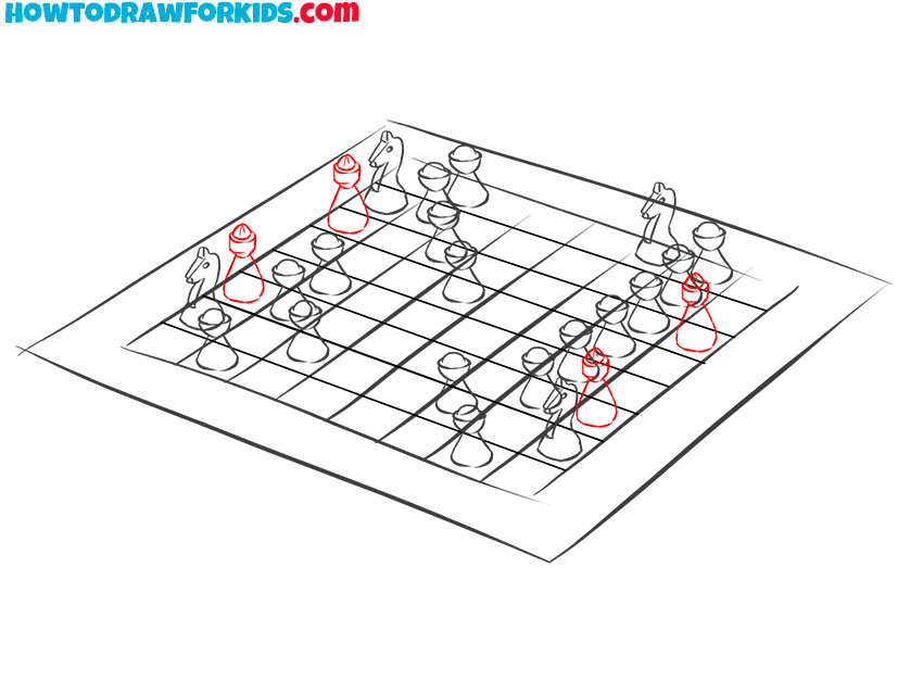 how to draw cartoon chess