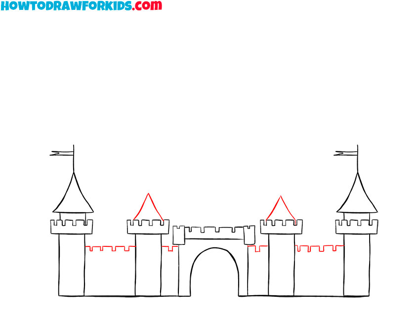 how to draw the disney castle simple