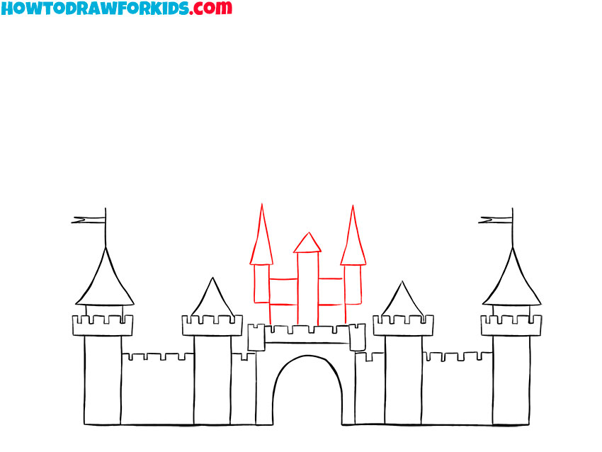 disney castle drawing easy