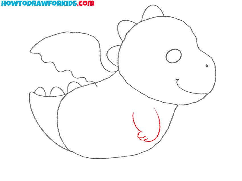 how to draw a baby dragon flying