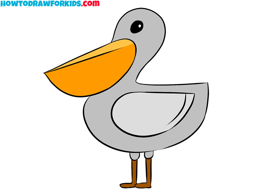 how to draw a cartoon pelican